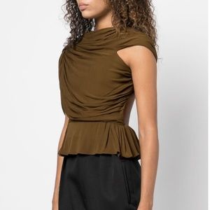 KHAITE - The Lolo draped-detail blouse in XS NWT